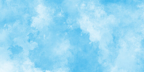 Hand painted abstract soft sky blue watercolor sky and clouds, Watercolor illustration art marble painting sky, soft light blue abstract gradient sky watercolor background wallpaper with clouds.