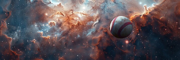 baseball in space, copy space 