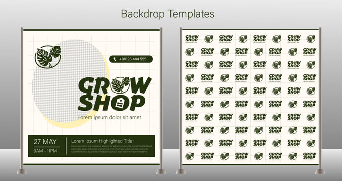 Green Event Seminar Backdrop Designs Templates & Vector Mockup - Quick Execution Business Templates 