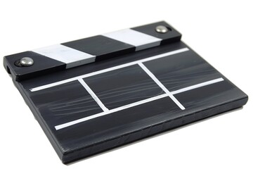 Clapper board on white background