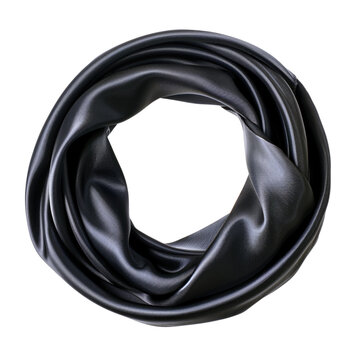 black silk in ring shape isolated