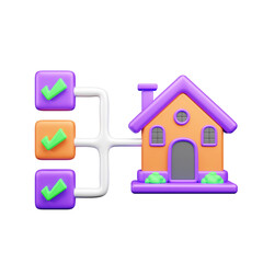 Real State 3d Illustration  Icon