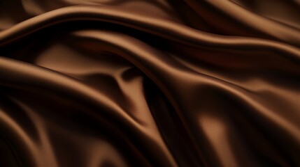 Obraz premium Rich brown fabric with elegant and smooth surface folds