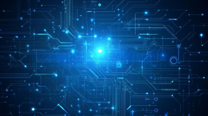 Intricate blue digital design showcasing technological depth