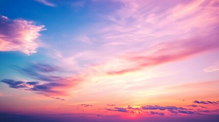 Beautiful twilight scene with dynamic colors and clouds