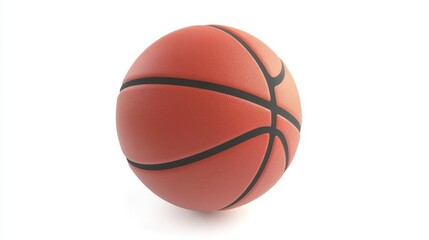 High-quality orange basketball with black stripes