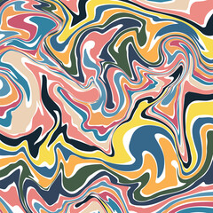 Vector geometric waves line. psychedelic illustration waves marbling background, multicolored wallpaper, Wavy Swirl Seamless pattern.