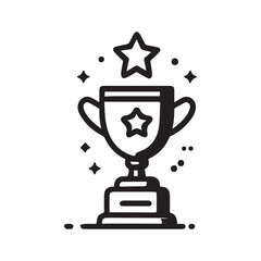 Abstract Icon Reward. Related to Online Game symbol. Education  School line award winner trophy icon.