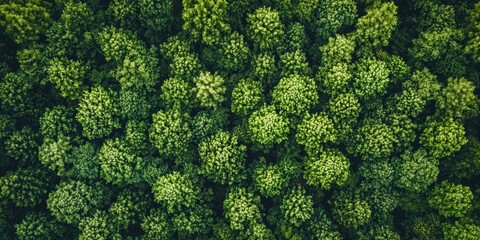 Naklejka premium Aerial View of a Lush Green Forest, Perfect for Nature and Environment Concepts Generative AI