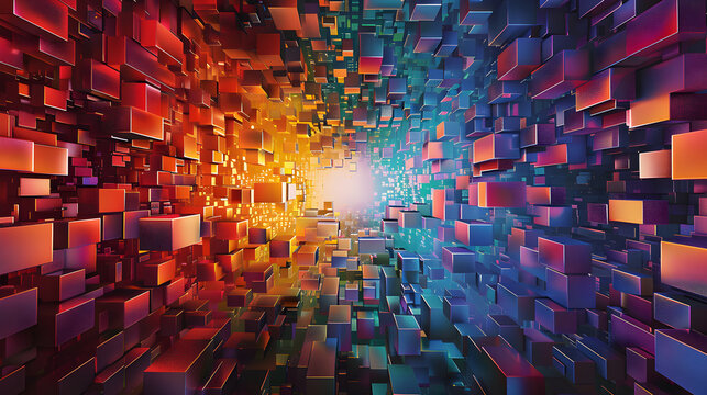 Intricate Pixel Patterns Creating Depth and Motion in High-Resolution Digital Art