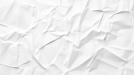 Obraz premium Crumpled white sheet of paper close-up texture background.
