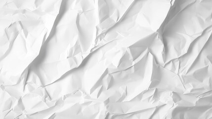 Obraz premium Crumpled blank white sheet paper texture full screen view.