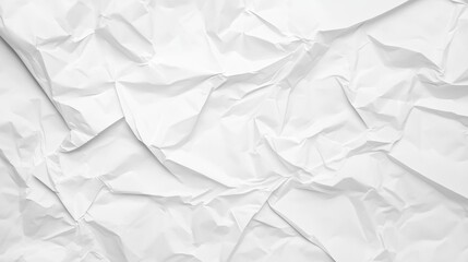Detailed crumpled white sheet of paper surface texture.