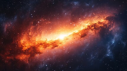 Fototapeta premium A galaxy with a bright orange star in the center