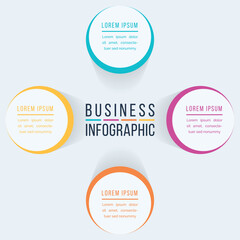 Circle Infographic design 4 steps, objects, elements or options business information
