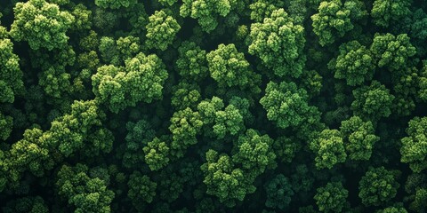 Naklejka premium Aerial View of a Lush Green Forest, AI-Generated Illustration Generative AI