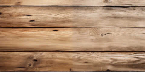 Obraz premium Drewniane tło. Brązowa tapeta z poziomymi deskami z jasnego gatunku surowego drzewa. Podłoga lub ściana z lameli - minimalistyczna tapeta.