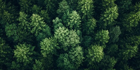 Fototapeta premium Vertical Aerial Forest Shot, Nature Scenery, Green Landscape Generative AI