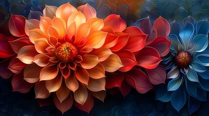 Spectacular dahlia bloom showcasing a symphony of colors and textures its intricate layers forming a mesmerizing display of nature's artistry