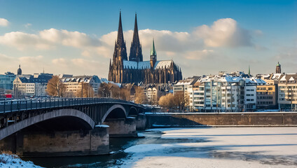 Fototapeta premium Amazing Cologne Germany in Winter