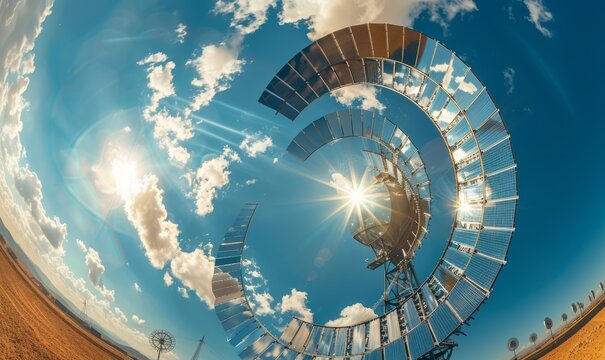 Concentrated solar power - renewable energy transition - tiny planet