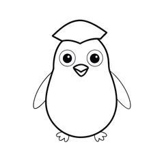 Obraz premium baby penguin vector illustration line art