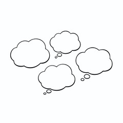 a set of comic speech bubbles and thought balloons vector illustration