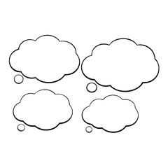 a set of comic speech bubbles and thought balloons vector illustration
