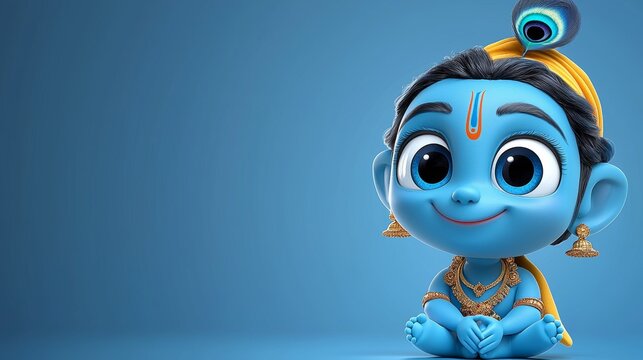 a little krishna sitting on the ground