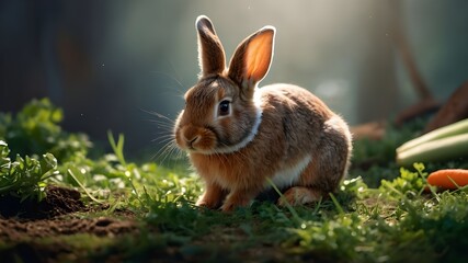 Fototapeta premium rabbit in the garden