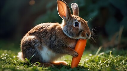 Fototapeta premium rabbit in the grass