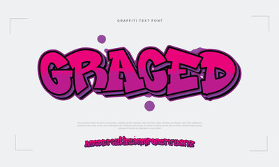 Graffiti Bubble Alphabet, Dripping gradient color paint font with uppercase letters.