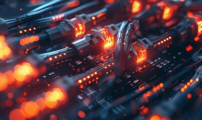 Obraz premium Data fiber transfer