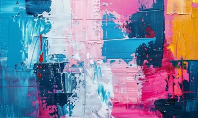 Corolful oil painting on canvas. Abstract art background
