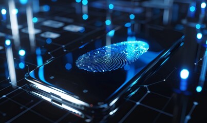 Fingerprint scanner securing a smartphone