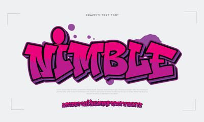 Graffiti Bubble Alphabet, Dripping gradient color paint font with uppercase letters.