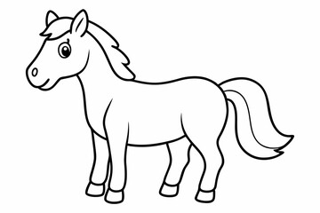 Coloring page for kids horse vector art illustration