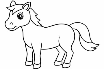 Coloring page for kids horse vector art illustration