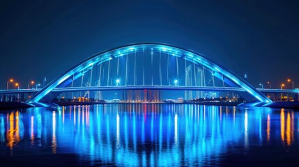 Obraz premium Illuminated Bridge at Night