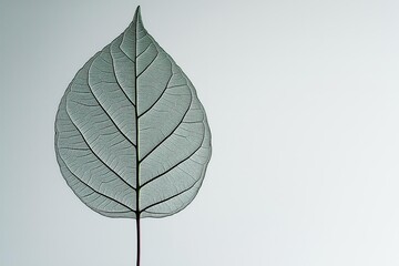 Delicate Skeleton Leaf on Light Background