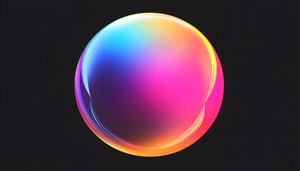 Colorful Gradient Sphere Illustration on Black Background