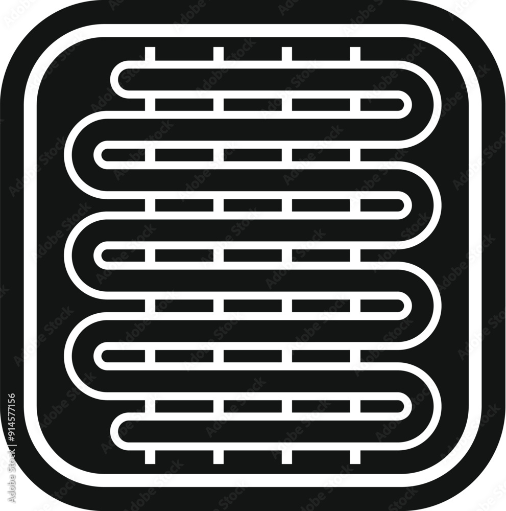 Wall mural glyph icon representing underfloor heating system, perfect for websites and apps related to home ren