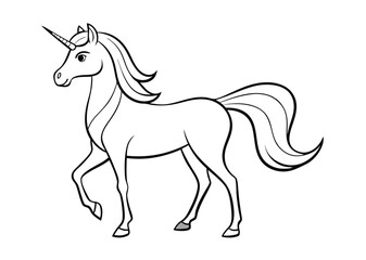 unicorn coloring page line art silhouette 