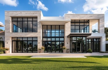 Modern style luxurious new construction house.	
