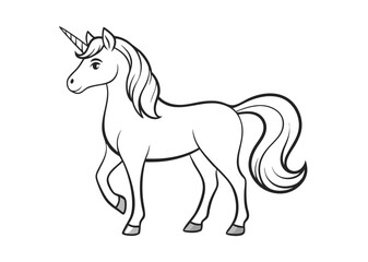 unicorn coloring page line art silhouette 