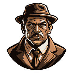 vintage logo with a portrait of the gangster leader4