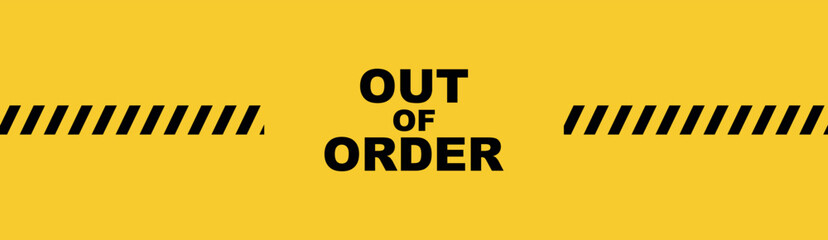 out of order text information sign
