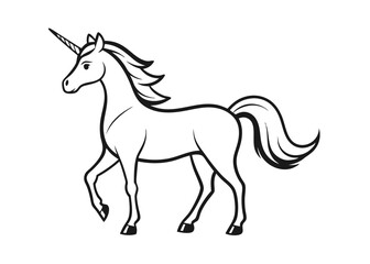 unicorn coloring page line art silhouette 