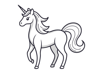 unicorn coloring page line art silhouette 