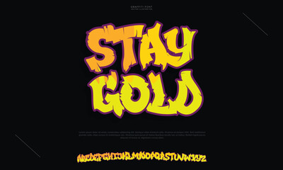 Graffiti alphabet graffiti letter gold gradient  color